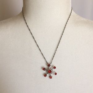 RED SNOWLFLAKE NECKLACE 18KGP